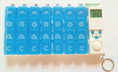 Tygodniowy elektroniczny dozownik leków z alarmem MedControl - Model 2015