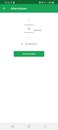 Einstellung Alarmdauer | DoseControl App