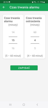 Przegląd sygnału alarmowego - sygnał A, B lub C