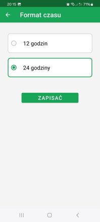 Ustawienie formatu czasu 12 lub 24 godziny
