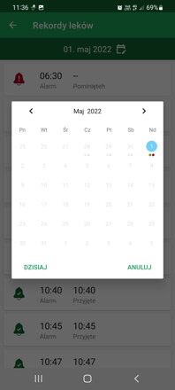 Przegląd Przestrzeganie leków| Aplikacja DoseControl