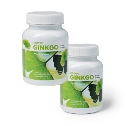 Ginkgo Biloba Miłorząb Japoński EDOSO w lekkiej demencji 240 mg, 2 x 60 tabletek Duopack