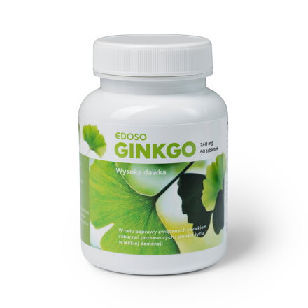 Ginkgo Biloba Miłorząb Japoński EDOSO w lekkiej demencji 240 mg, 60 tablet