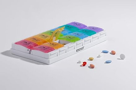 EDOSO Dozownik leków na 7 dni, Pill Box, 2 pojemniki