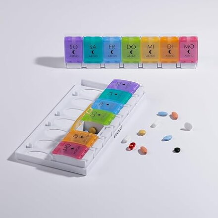 EDOSO Dozownik leków na 7 dni, Pill Box, 2 pojemniki