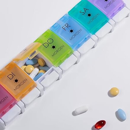 EDOSO Dozownik leków na 7 dni, Pill Box, 2 pojemniki