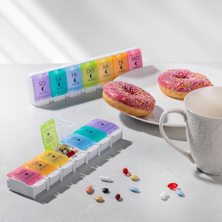 EDOSO Dozownik leków na 7 dni, Pill Box, 2 pojemniki