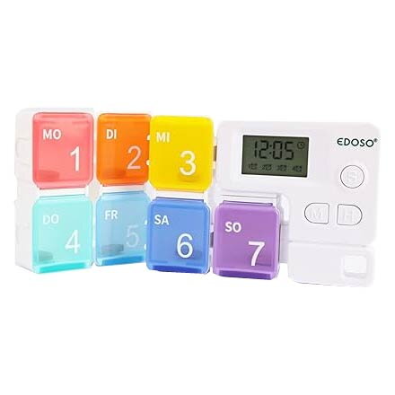 MINI tygodniowy elektroniczny dozownik leków z alarmem na 7 dni z 7 pojemnikami EDOSO