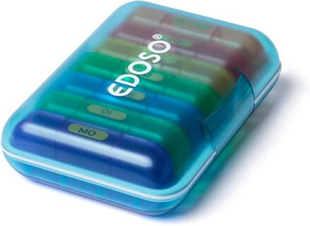 EDOSO Dozownik leków na 7 dni, Pill Box, 7 pojemników i 3 przegródki